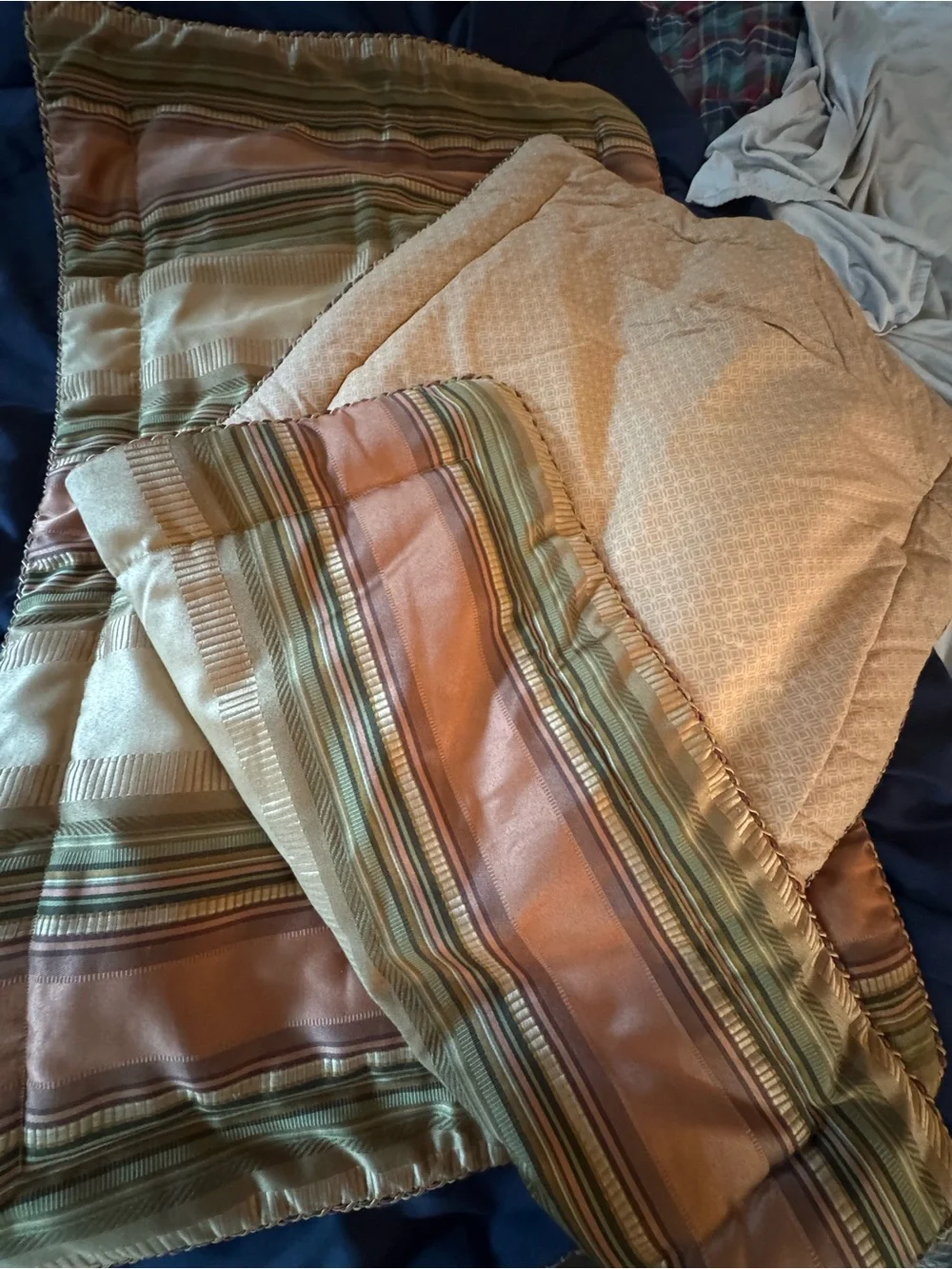 Pillow shams- Olive, Tan, croscill home